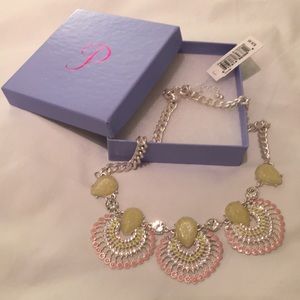NWT Pink and pale green statement necklace